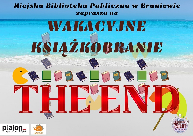 Plakat informujący o zakończeniu akcji "Wakacyjne książkobranie" 