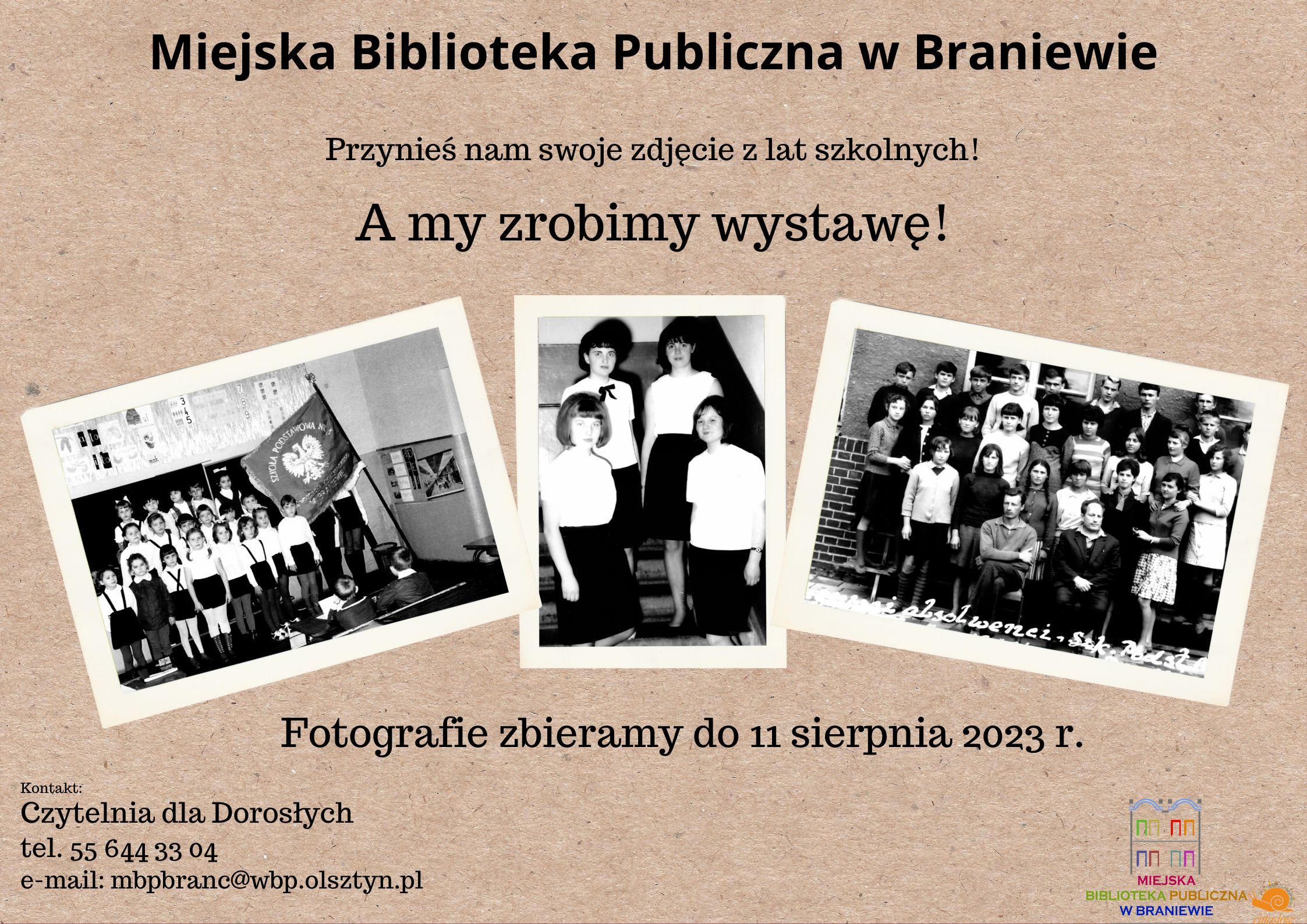 plakat ze zdjęciami 3 szt z lat szkolnych