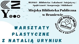 plakat informujący o warsztatach dla dzieci z ilustratorką Natalią Uryniuk, które odbyły się 18 września 2023 r.